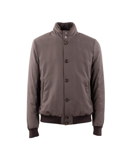 Shop MOORER  Bomber: MooRER piumino "Janos".
Colletto rialzato.
Chiusura frontale con zip e bottoni.
Due tasche laterali a soffietto.
Maniche lunghe.
Composizione: 84% POLIAMMIDE, 16% POLIURETANO.
Made in Italy.. JANOS PUM-V1140